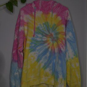Current Mood Tie Dye Oversized Rave Hoodie.